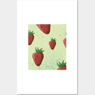 Strawberry Repeated Design Posters and Art